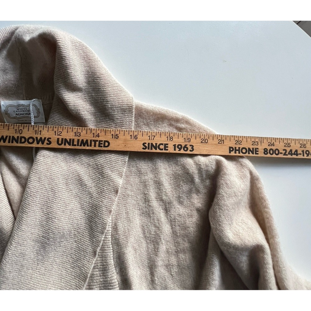 Agnona White Cashmere Shawl Collar Cardigan size 8 48 Beige - Picture 3 of 9